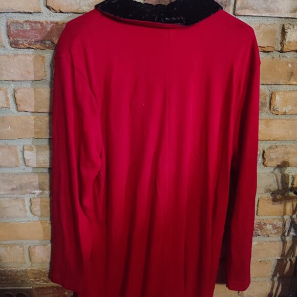 NWT Ladies Plus Red/Black Velvet Holiday Dress - Picture 2 of 2